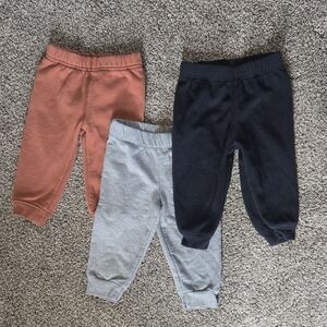 Carter's Black and Gray Sweatpants with Elastic Cuffs